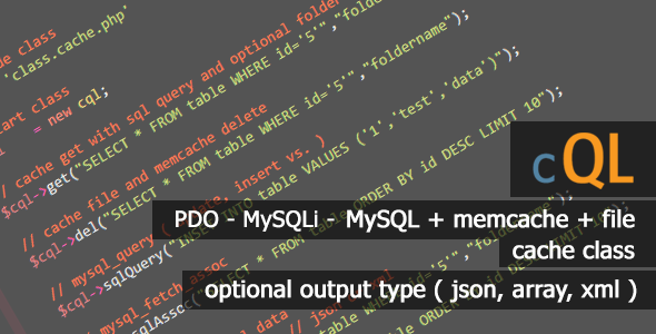 cQL - Najlepsza klasa pamięci podręcznej SQL (pdo - mysqli - mysql)