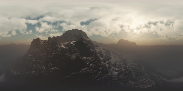 Aerial VR 360 Panorama of Mountains