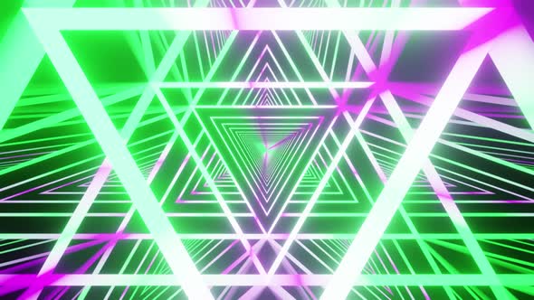 Triangle Tunnel Neon Background Vj Loop 4K