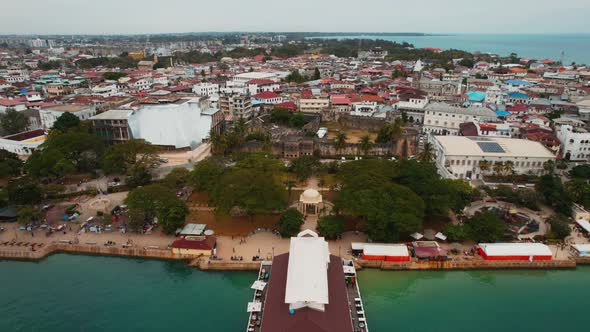 Aerial view of Zanzibar Island in Tanzania.