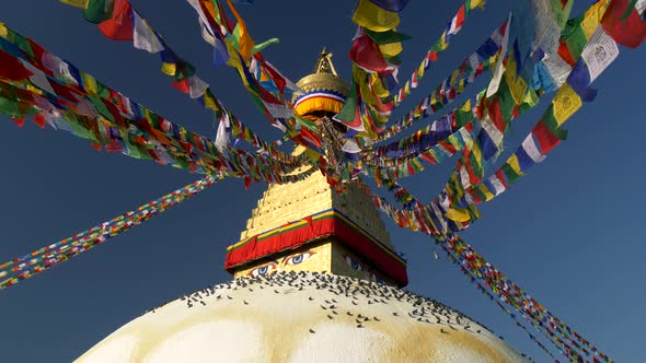 Boudhanath Pagoda in Kathmandu, Nepal, Place of Holy Worship Boudhanath Buddhist Temple