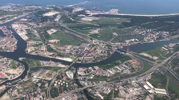 Take off from Gdansk airport 