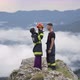 Happy Firefighter with his Wife in the Mountains - VideoHive Item for Sale