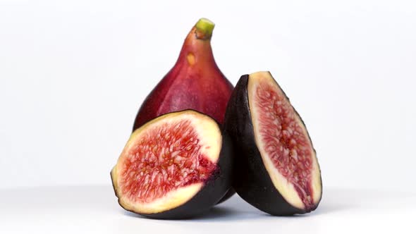 Figs rotating on white background