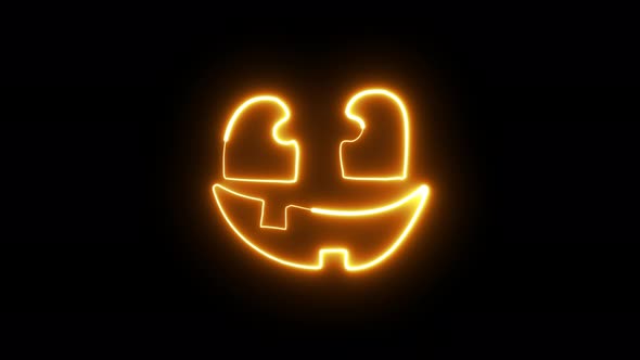 Happy Halloween with glowing pumpkin background. A feast of horror and candy.