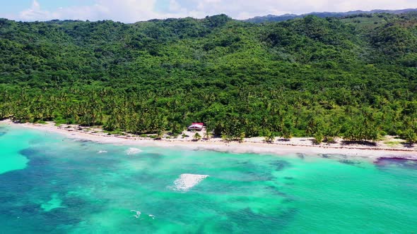 4k 24fps Dron Shoot In The Caribbean Beach cayo levantado  Samana Dominican republic