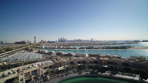 Aerial view of Dubai residential district, United Arab Emirates.