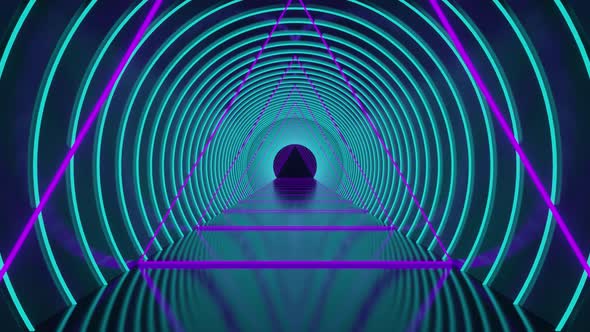 Tunnel And Neon Lights