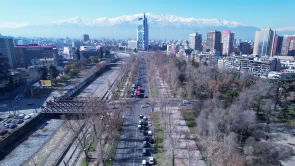 Downtown of Santiago capital city of Chile South America country.