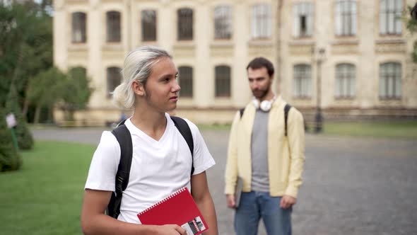 Group of Students in Campus Park Before Classes