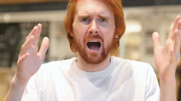 Redhead Beard Man Gesturing Failure and Problems