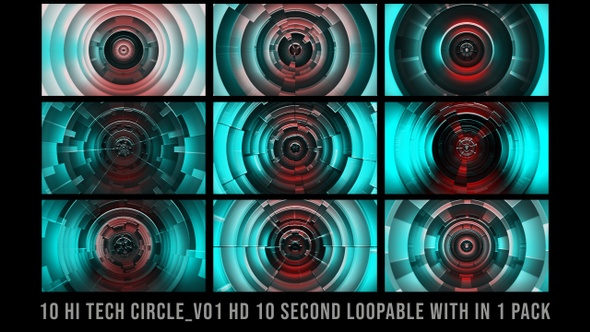 Hi Tech Circle Elements Pack V01