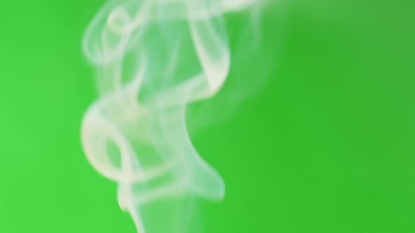 Smoke Jet on Green Chroma Key Background