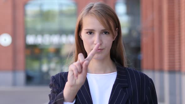 No Business Woman Rejecting Offer By Waving Finger