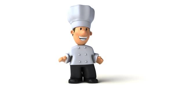 Fun 3d cartoon chef presenting