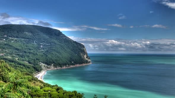 Blue sea and blue sky HDR