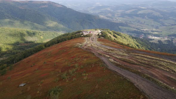 Aerial View of Off Road Car at the Trail Mountains Attraction