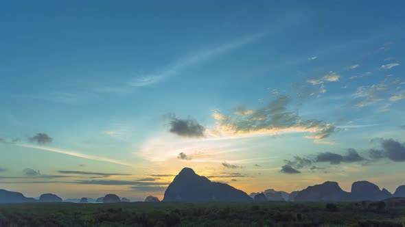 Timelapse Sunrise Above Samed Nang Chee Archipelago