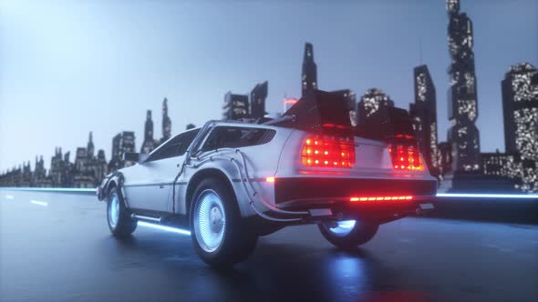 Futuristic Cyberpunk Car Background