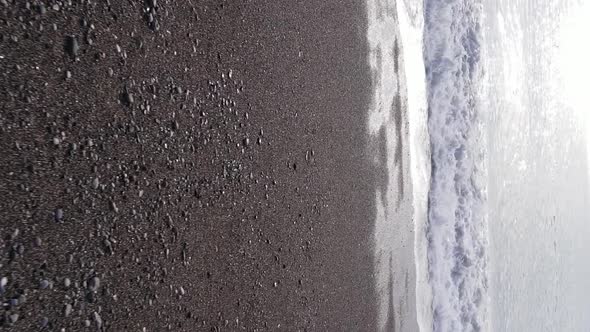 Vertical Video Sea Near the Coast  Closeup of the Coastal Seascape