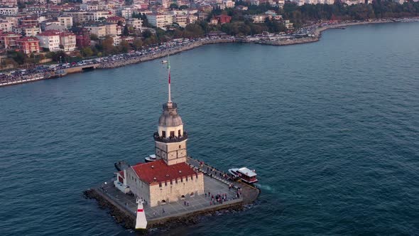 Aerial Istanbul Maiden Tower 