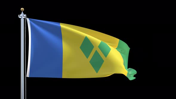 Saint Vincent And The Grenadines Waving Flag