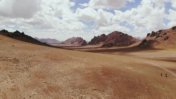 Desert Flying Over a Dune
