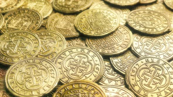 Shiny Gold Treasure Coins