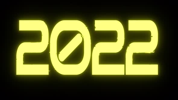 Shimmering Numbers 2022 on a Black Background