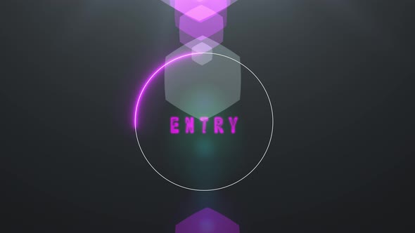 Abstract Glowing Pink Purple Neon Latter Animation