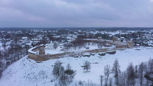 Izborsk Fortress in Winter