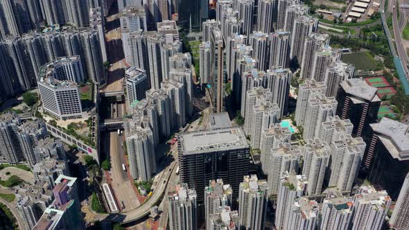 Top view of Hong Kong city