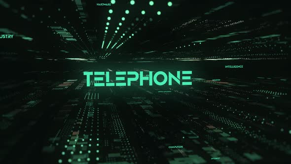 Sci Fi Digital Data Word Telephone