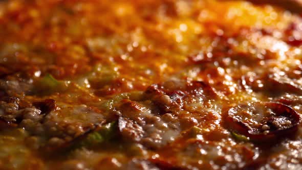 Homemade Pizza cooking in the oven.