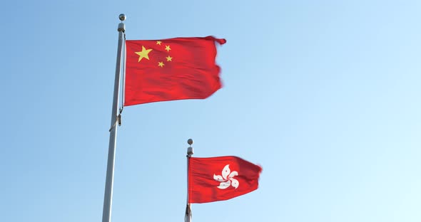 China and Hong Kong flag