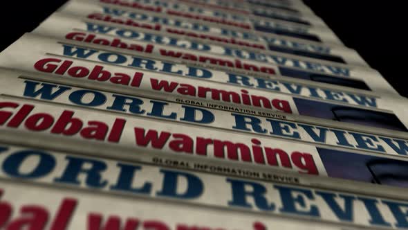 Global warming, climate change and environment crisis newspaper printing press alt