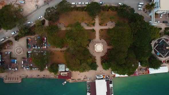 Aerial view of Zanzibar Island in Tanzania.