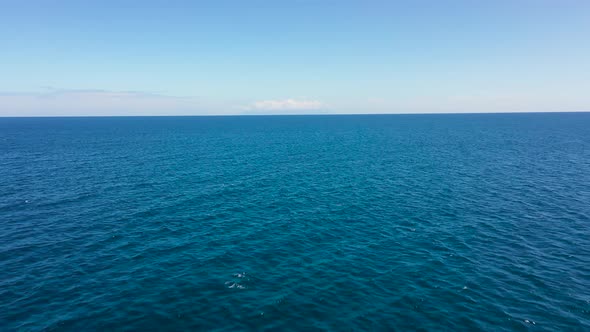 Aerial View of Open Blue Sea and Sky