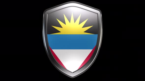 Antigua And Barbuda Emblem Transition with Alpha Channel - 4K Resolution