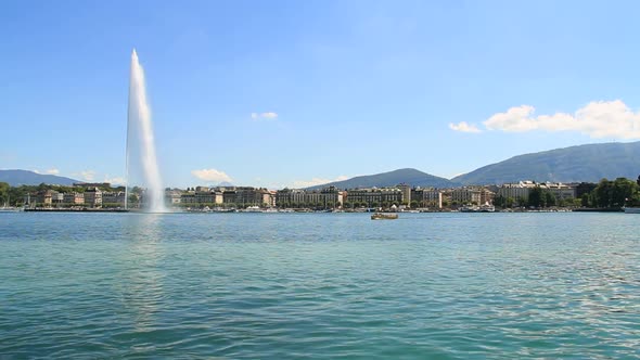 Geneva water fountain in summer