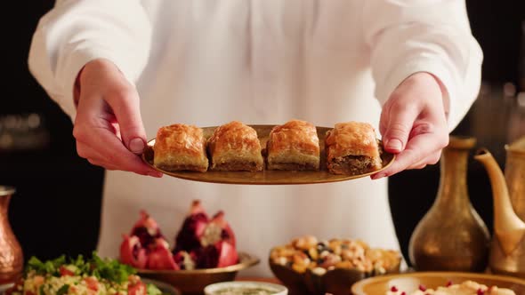 Turkish Traditional Food Sweet Dish Baklava Closeup