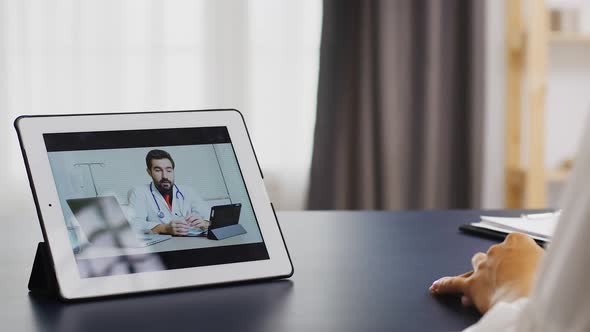 Female Patient in a Video Conference