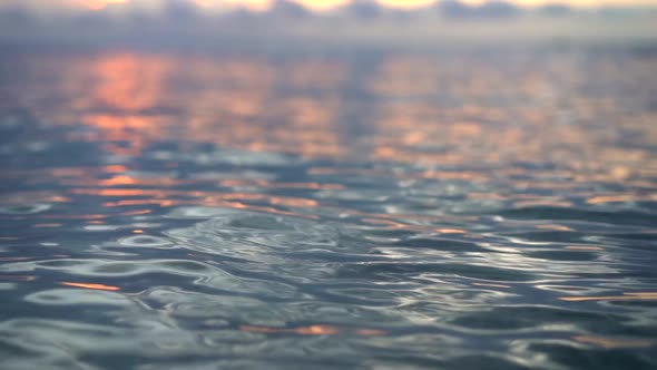 Stunning Relaxing Sunbeams Reflection on Wavy Sea or Ocean Water Sunset Saturated Colours Tropical