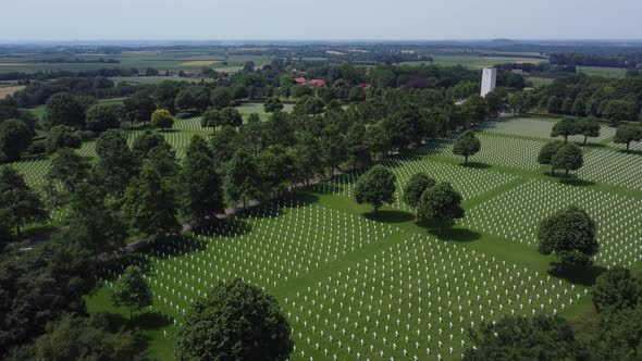 White Crosses at American Military Cemetery in the Netherlands