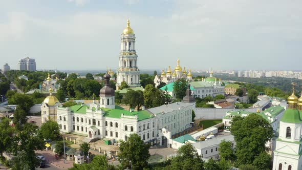 Magical Aerial View of the Kiev Pechersk Lavra Monastery