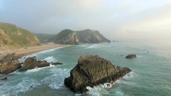 Praia da Adraga views on the coast of Portugal alt