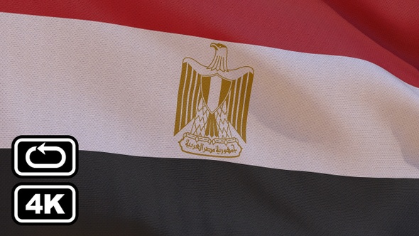 Egypt Flag 4K Seamless Loop