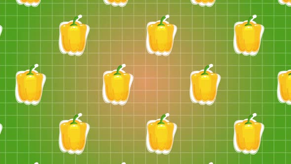 Sweet Pepper Vegetable Food Animation Background