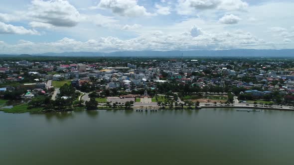 Drone Footage Showing The Peaceful River And The Coast In Sunny Weather