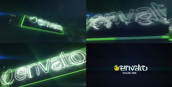 Neon Glitch Logo Reveal